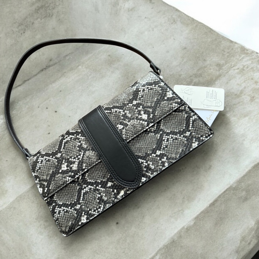 Elegant Snake Print Handbag
